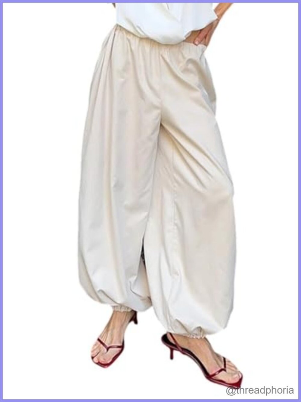 Wide Leg Balloon Barrel Pants Pleated Baggy Harem Trousers